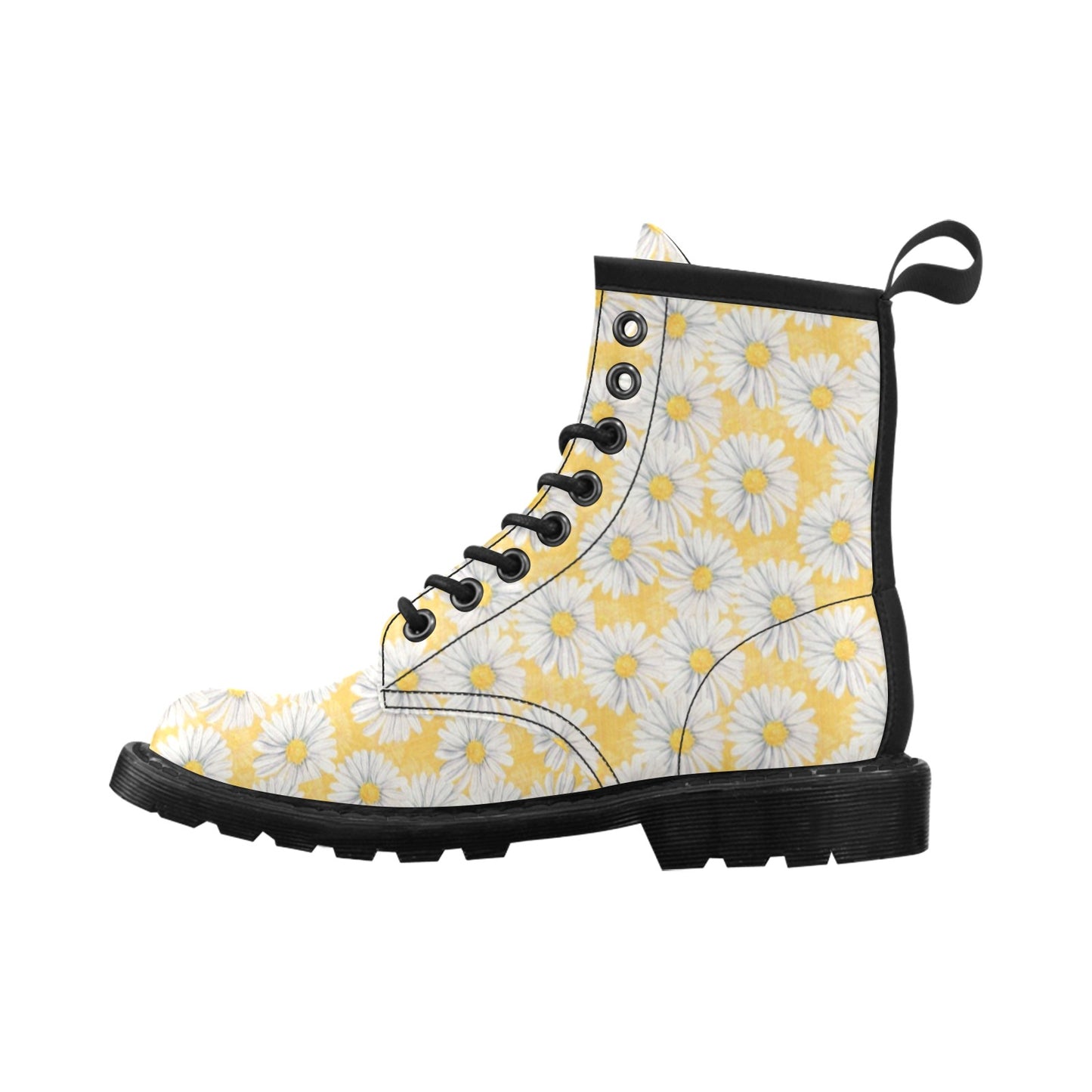Daisy Yellow Watercolor Print Pattern Women's Boots
