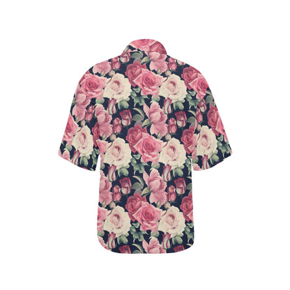 Rose Pattern Print Design RO05 Women's Hawaiian Shirt