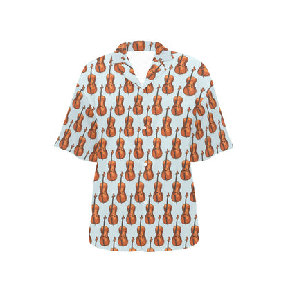 Violin Print Design LKS406 Women's Hawaiian Shirt