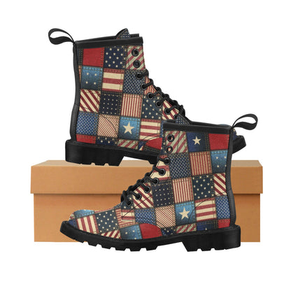American flag Patchwork Design Women's Boots