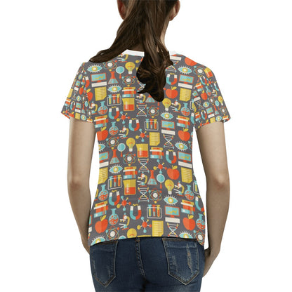 Science Print Design LKS302 Women's  T-shirt