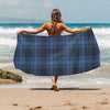 Tartan Blue Print Design LKS304 Beach Towel 32" x 71"