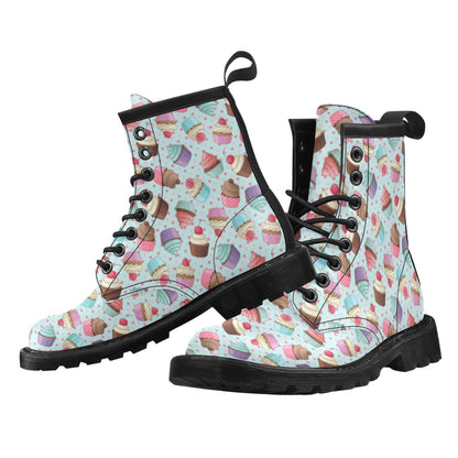 Cupcakes Fancy Heart Print Pattern Women's Boots