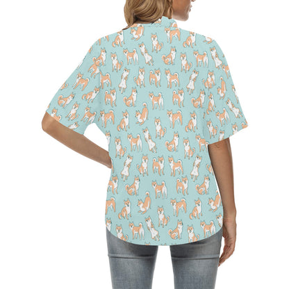 Shiba Inu Print Design LKS304 Women's Hawaiian Shirt
