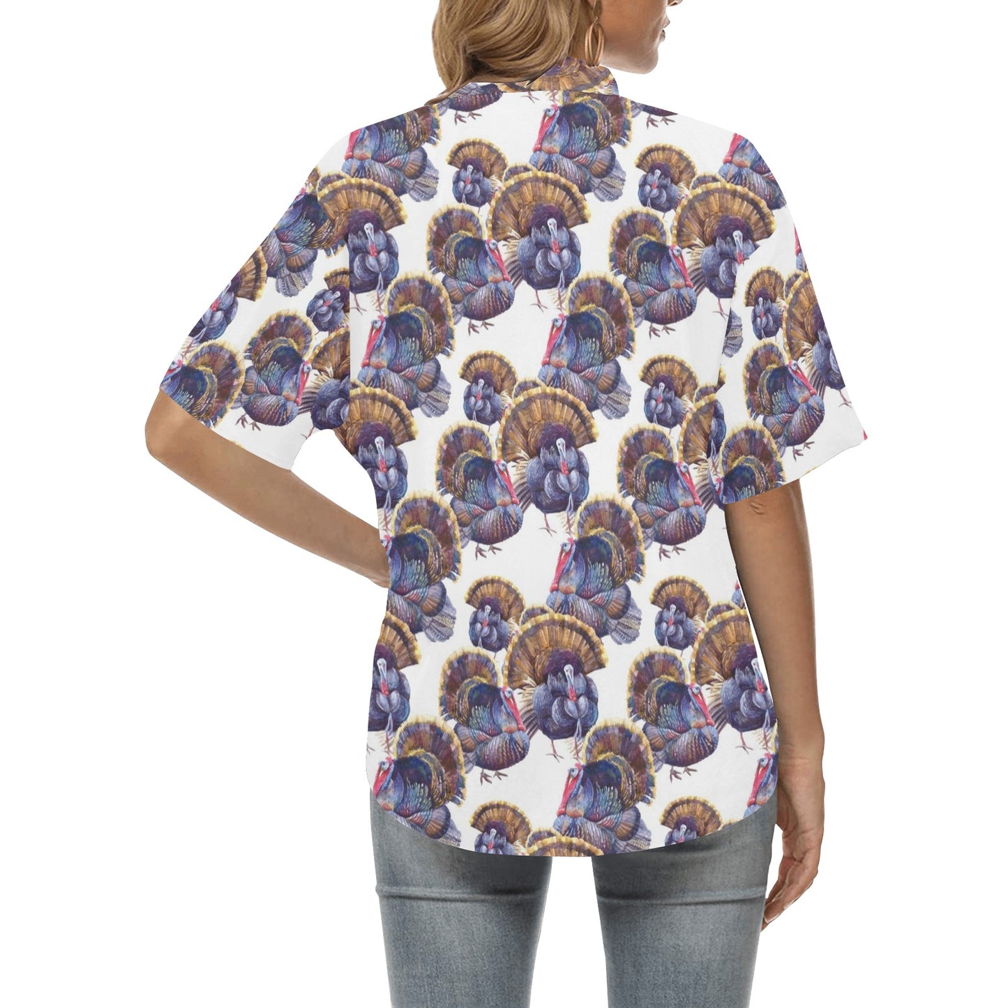 Turkey Pattern Print Design 01 Women's Hawaiian Shirt