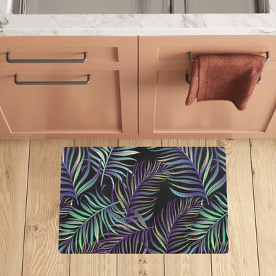 Tropical Palm Leaves Pattern Brightness Kitchen Mat