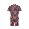 Red Indian Elephant Pattern Men's Romper