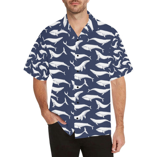Whale Print Design LKS308 Men's Hawaiian Shirt