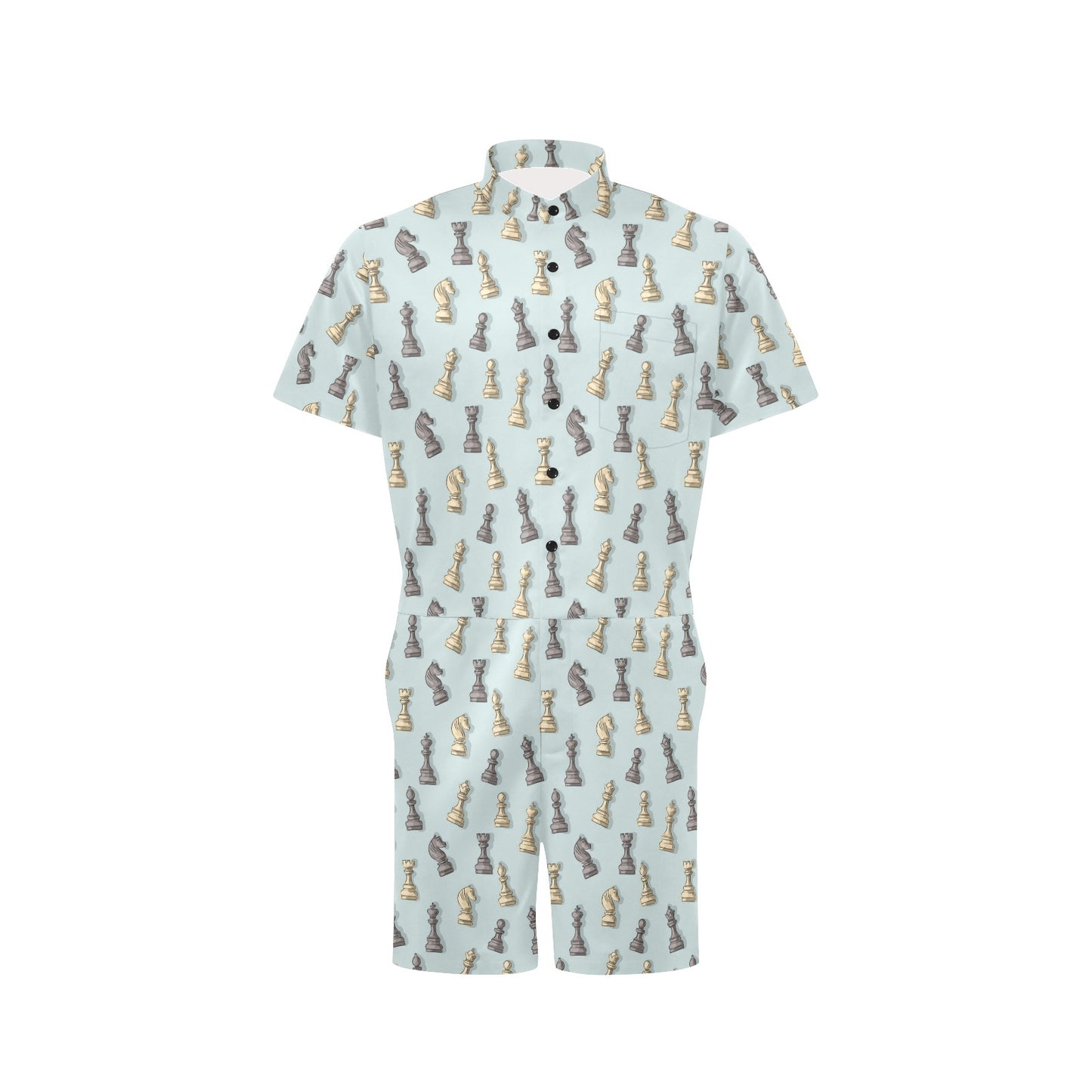 Chess Pattern Print Design 02 Men's Romper