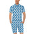 Hibiscus Blue Flower Hawaiian Print Men's Romper