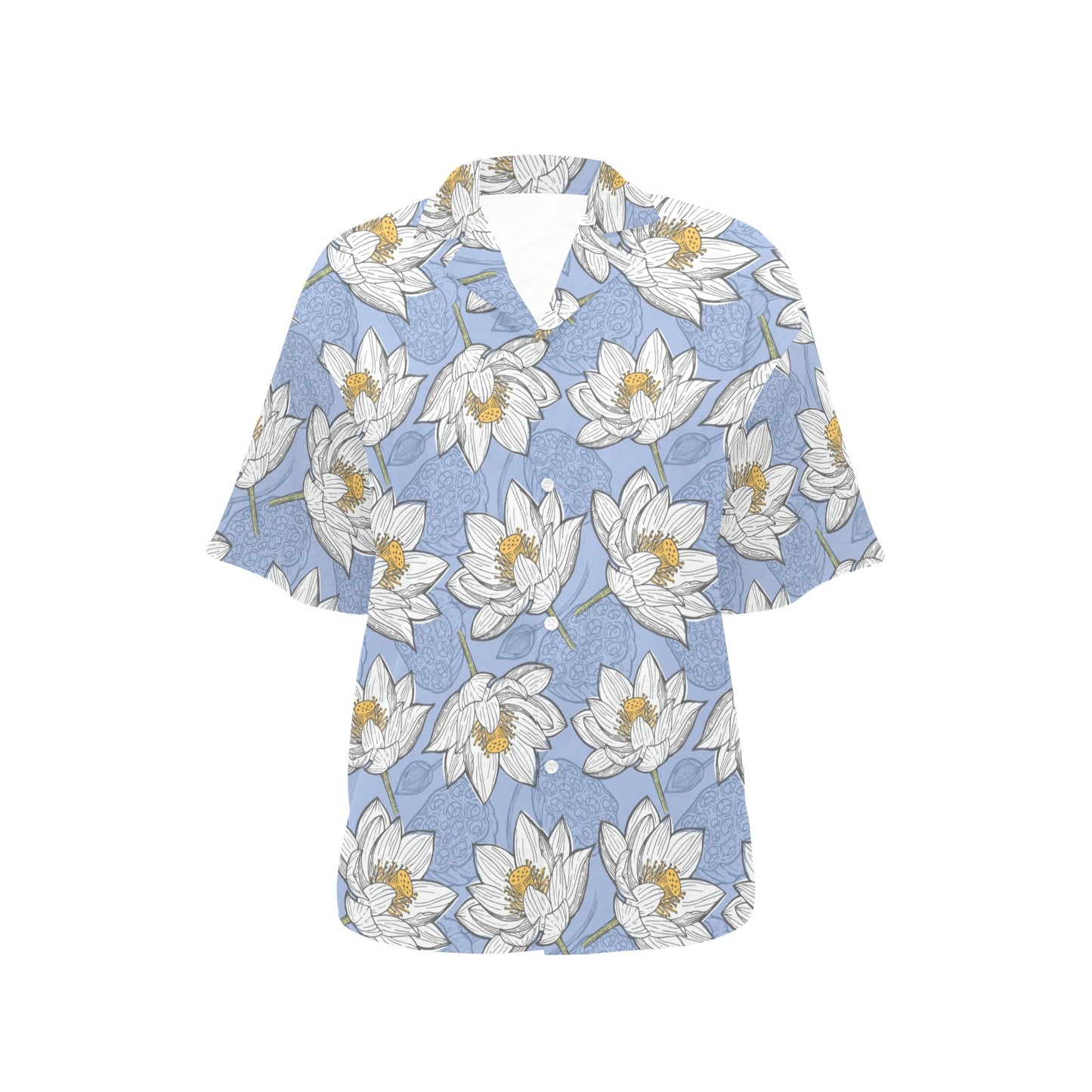 Lotus Pattern Print Design 04 Women's Hawaiian Shirt