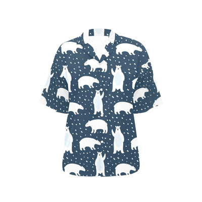 Polar Bear Pattern Print Design A02 Women's Hawaiian Shirt