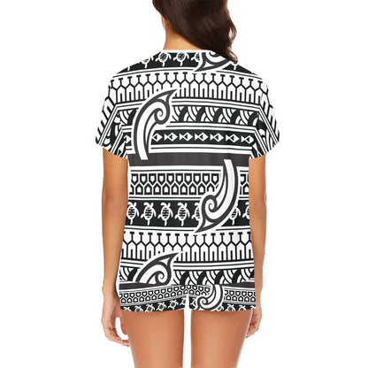 Samoan Style Print Design LKS305 Women's Short Pajama Set