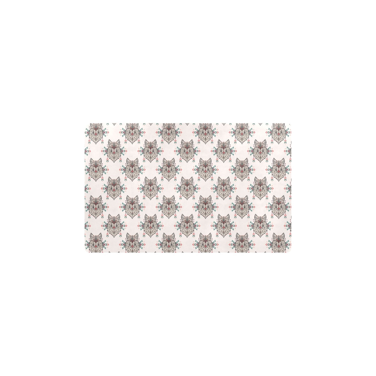 Aztec Wolf Pattern Print Design 01 Kitchen Mat