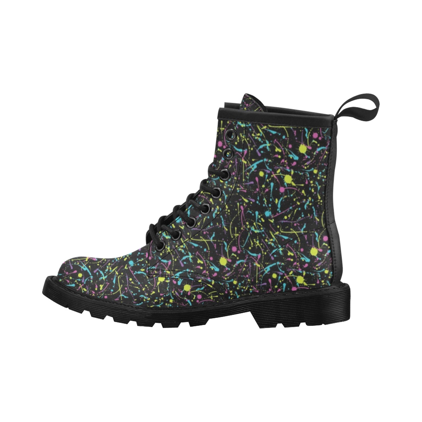 Splatter Multicolor Print Design LKS302 Women's Boots