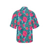 Red Hibiscus Pattern Print Design HB017 Women's Hawaiian Shirt