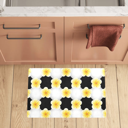 Plumeria Pattern Print Design A04 Kitchen Mat