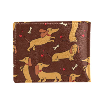 Dachshund Happy Print Pattern Men's ID Card Wallet