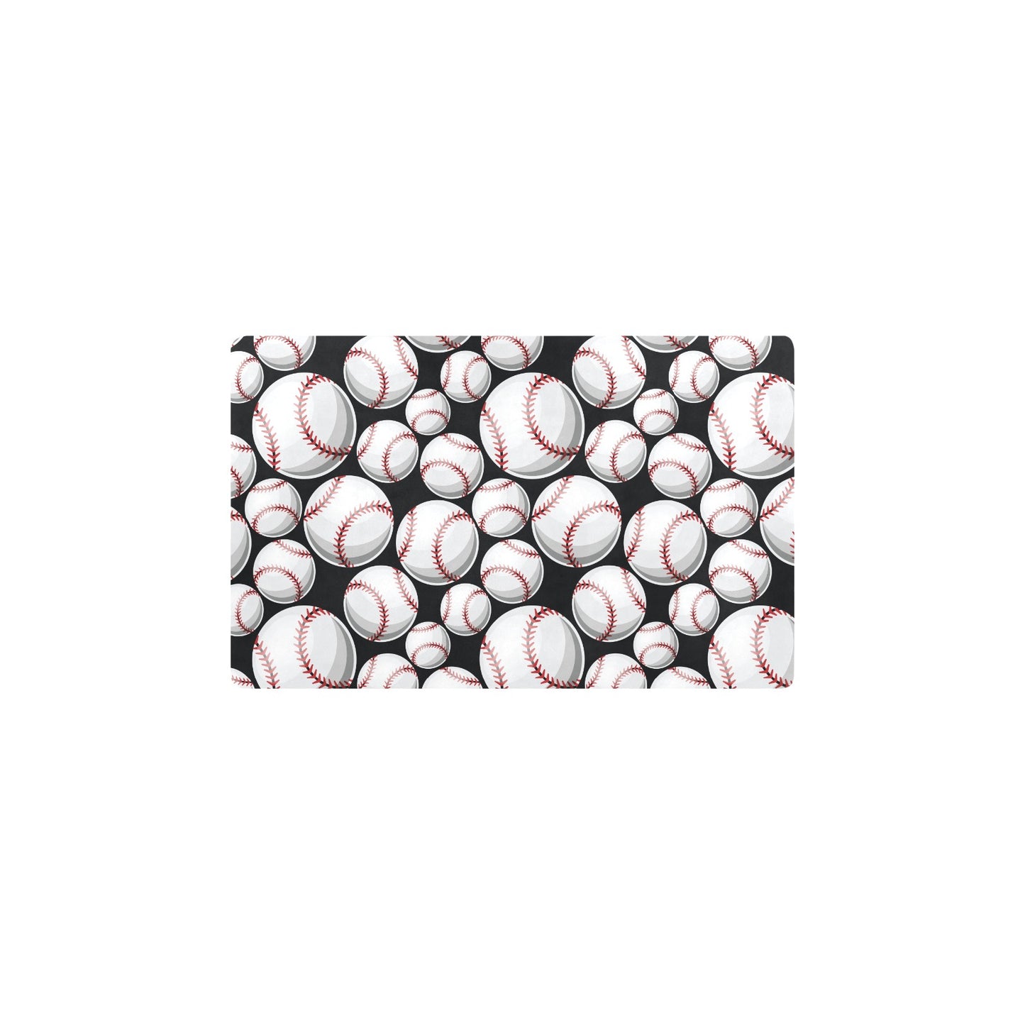 Baseball Black Background Kitchen Mat