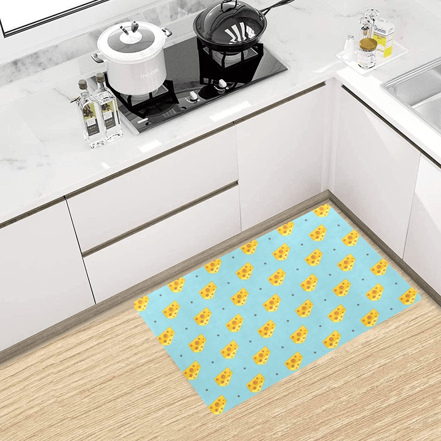Cheese Pattern Print Design 02 Kitchen Mat