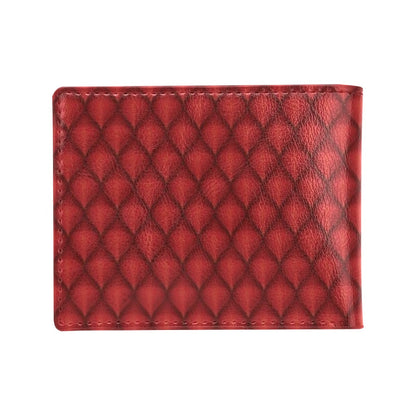 Dragons Red Skin Texture Men's ID Card Wallet