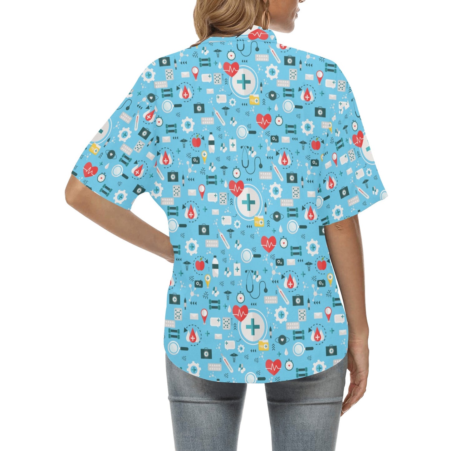 Medical Pattern Print Design 06 Women's Hawaiian Shirt