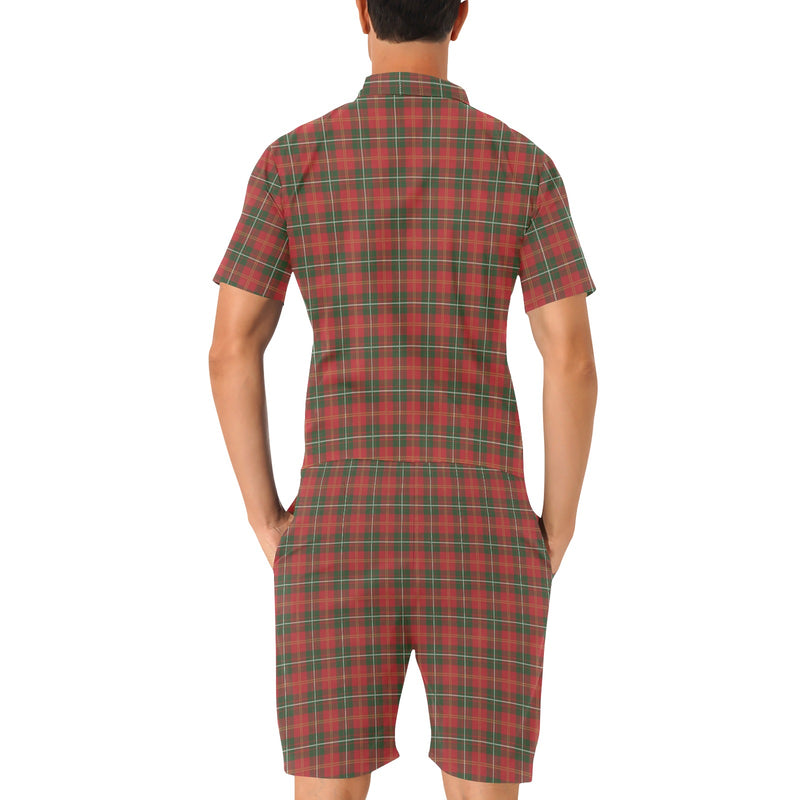 Holiday Tartan Plaid Pattern Men's Romper