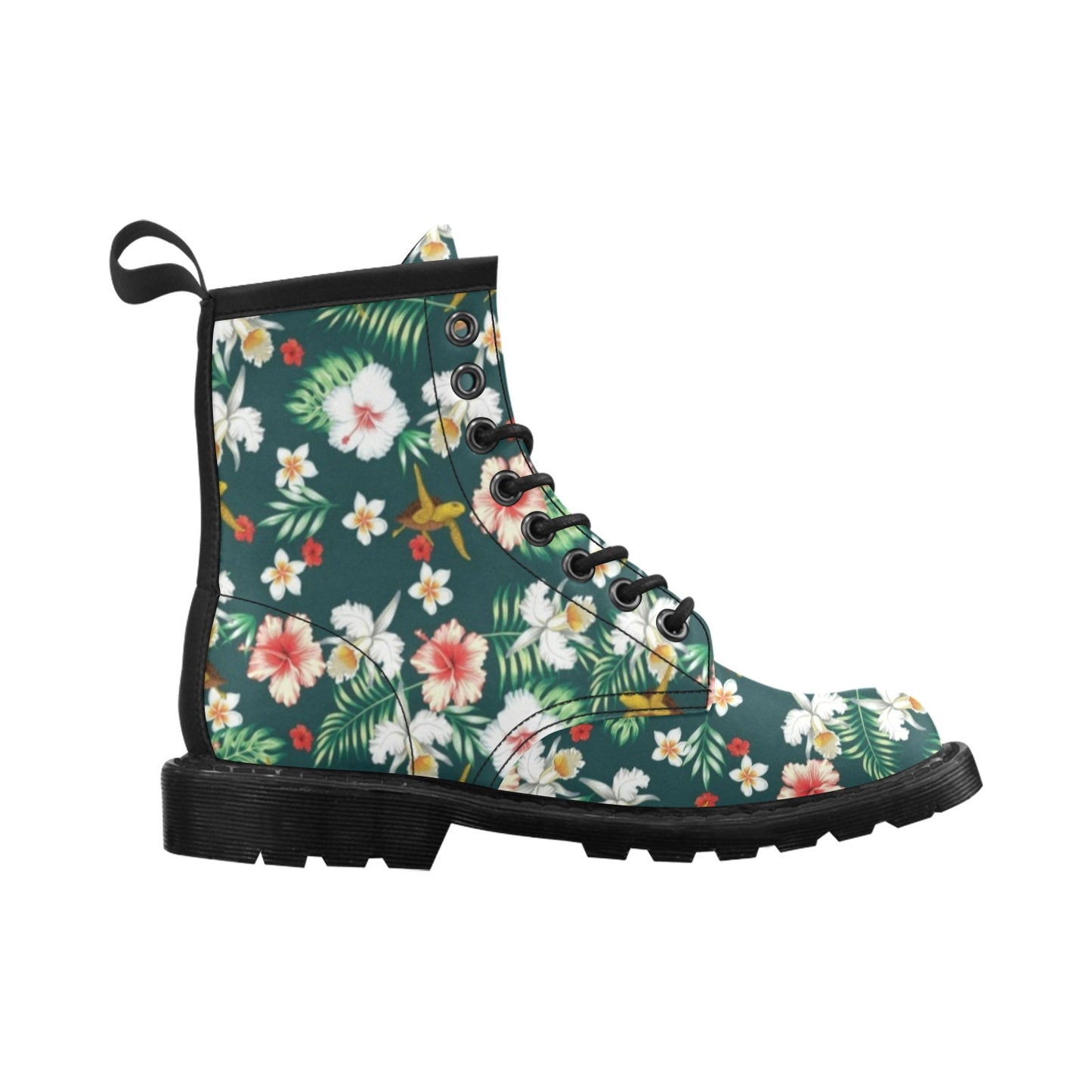 Hawaiian Flower Design with SeaTurtle Print Women's Boots