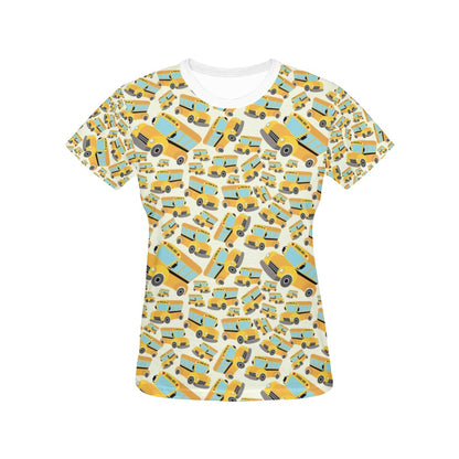 School Bus Print Design LKS301 Women's  T-shirt