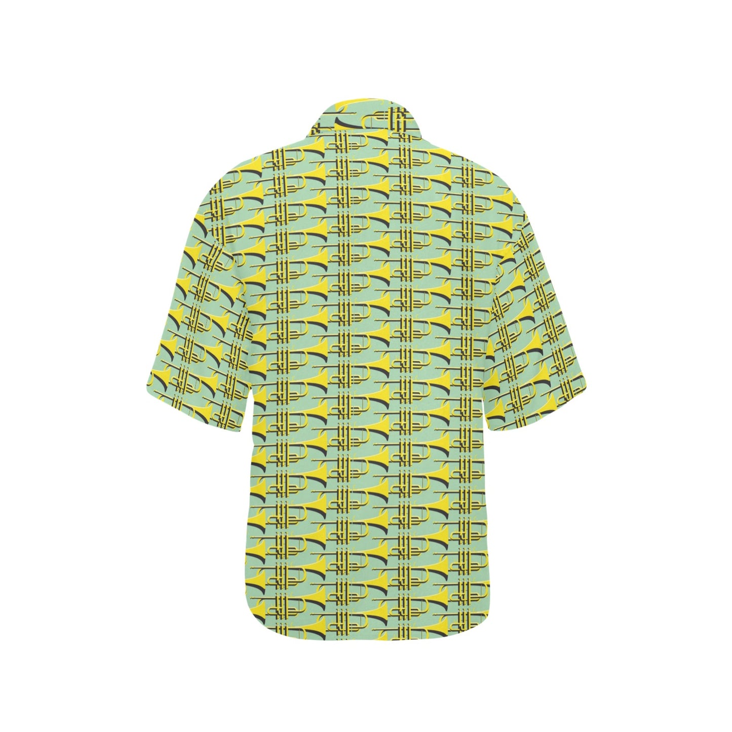 Trumpet Vintage Design Print Women's Hawaiian Shirt