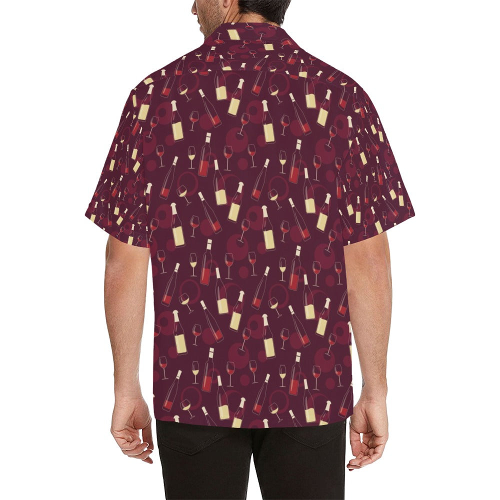 Wine Themed Print Design LKS302 Men's Hawaiian Shirt