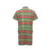 African Colorful Zigzag Print Pattern Men's Romper