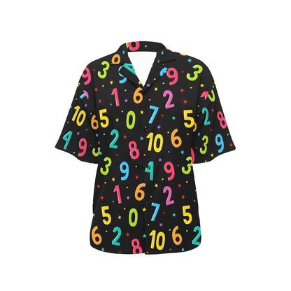 Number Pattern Print Design A04 Women's Hawaiian Shirt