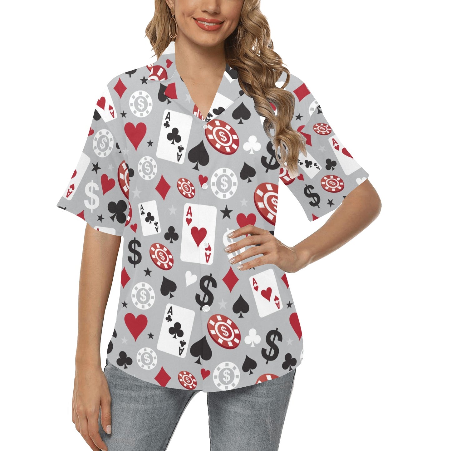 Casino Pattern Print Design 01 Women's Hawaiian Shirt