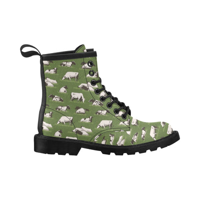 Cow on Grass Print Pattern Women's Boots