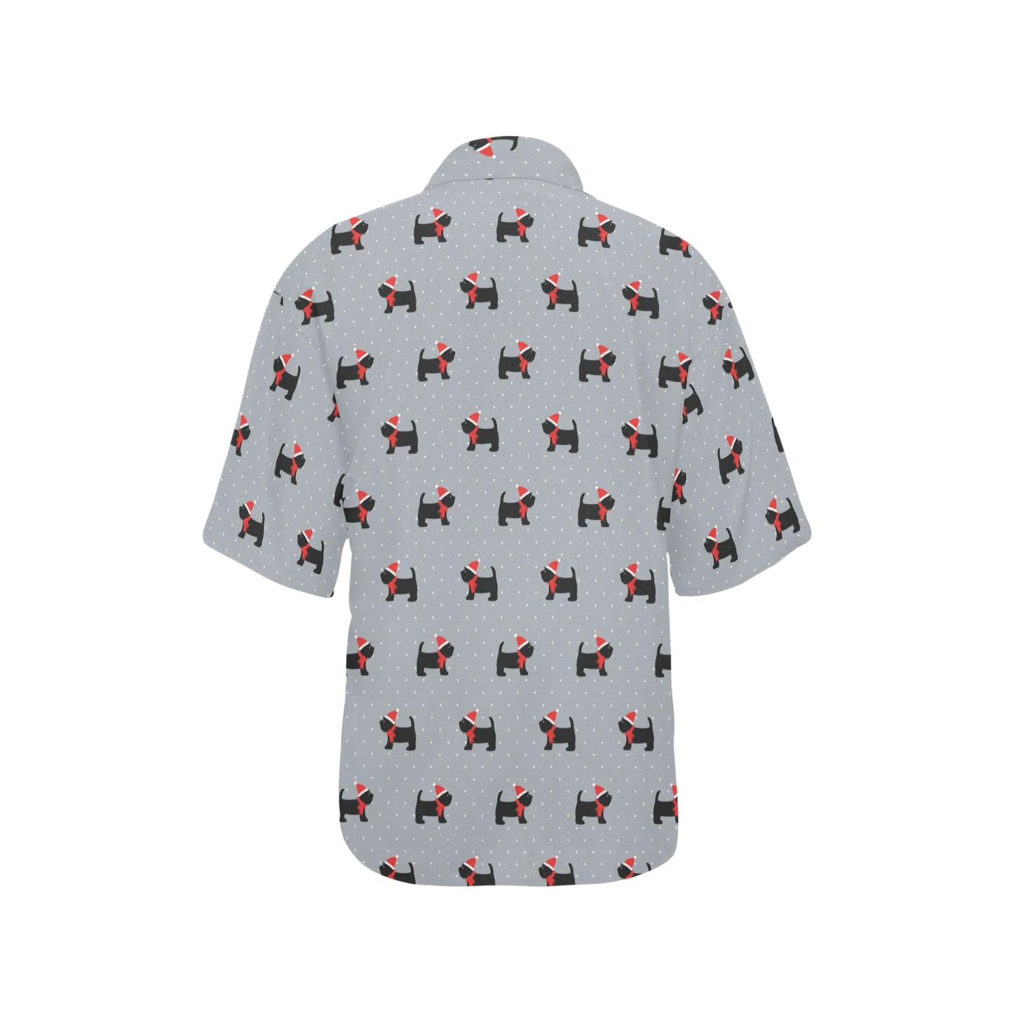 Scottish Christmas Themed Terriers Print Design LKS3018 Women's Hawaiian Shirt