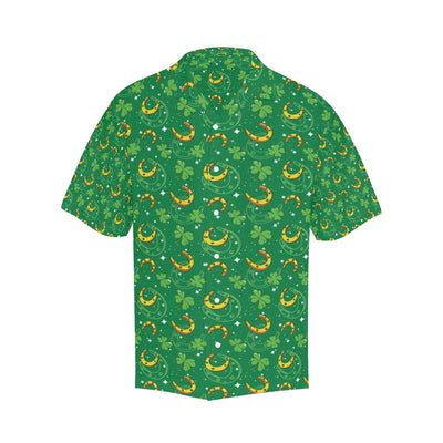 Shamrock With Horse Shoes Print Design LKS305 Men's Hawaiian Shirt