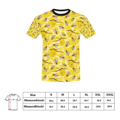 Bee With Honeycomb Print Design LKS302 Men's All Over Print T-shirt