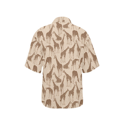 Giraffe Pattern Design Print Women's Hawaiian Shirt