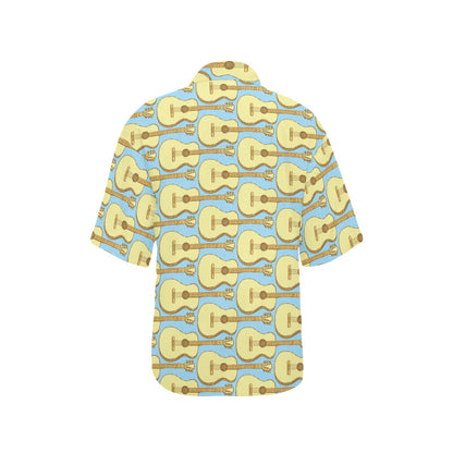 Acoustic Guitar Pattern Print Design 03 Women's Hawaiian Shirt