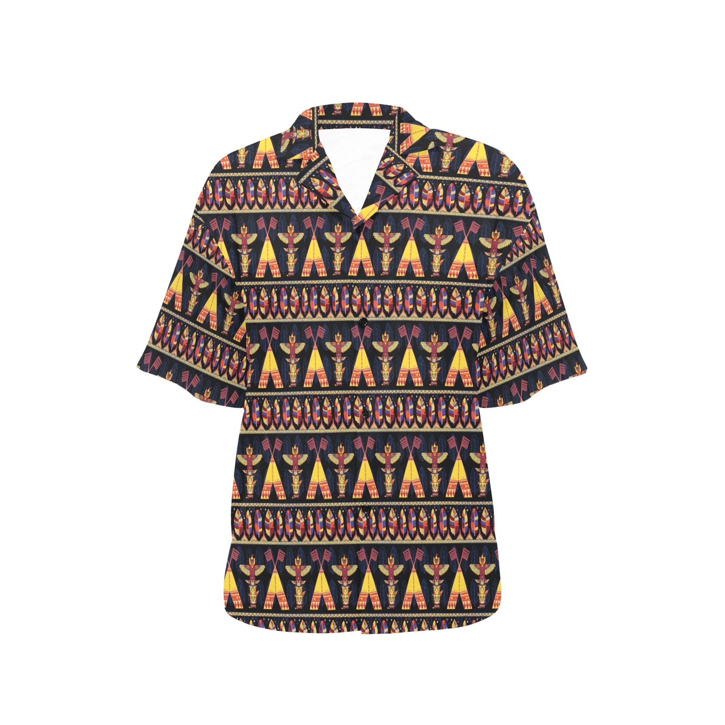 Totem Pole Design Women's Hawaiian Shirt