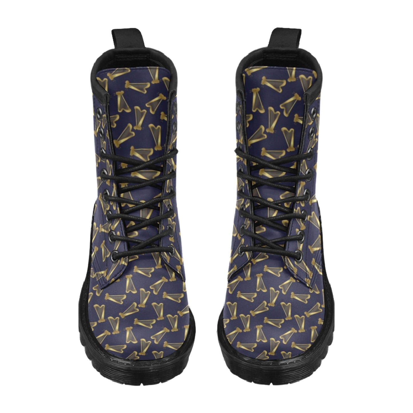 Harp Print Design LKS401 Women's Boots
