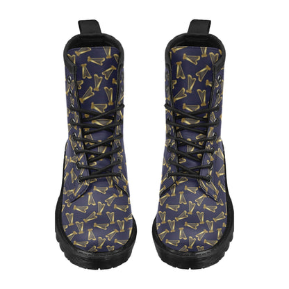 Harp Print Design LKS401 Women's Boots