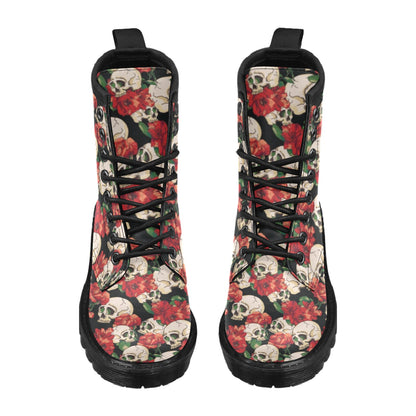Skull Red Rose Women's Boots