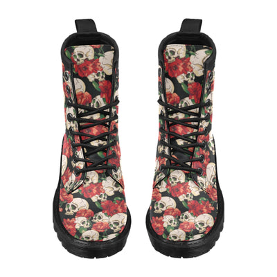 Skull Red Rose Women's Boots