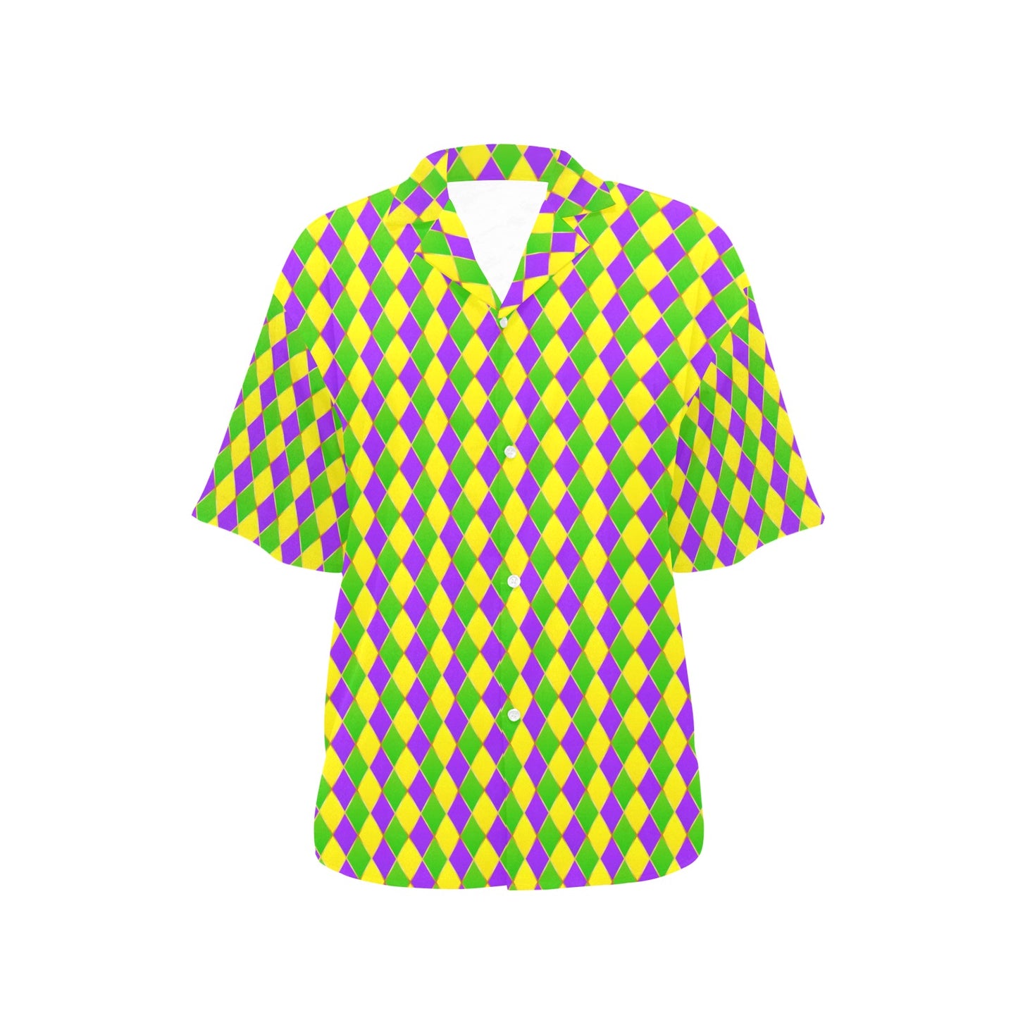 Mardi Gras Pattern Print Design 01 Women's Hawaiian Shirt