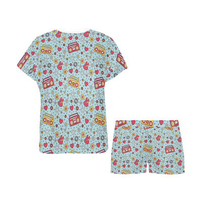 Hippie Print Design LKS307 Women's Short Pajama Set