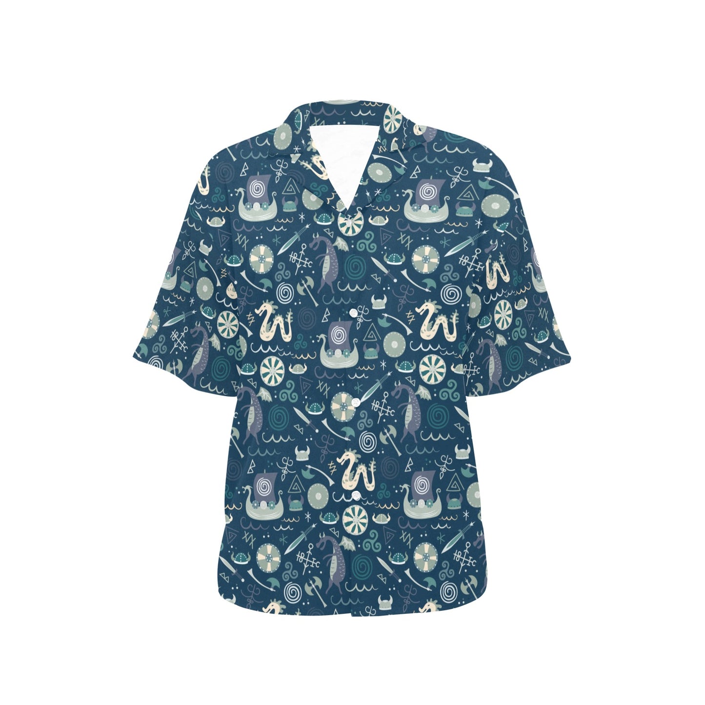 Vikings Print Design LKS305 Women's Hawaiian Shirt
