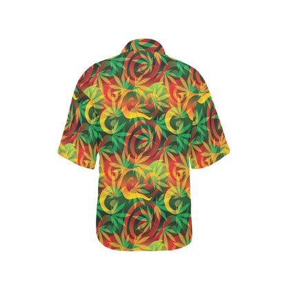 Rastafarian Pattern Print Design A01 Women's Hawaiian Shirt