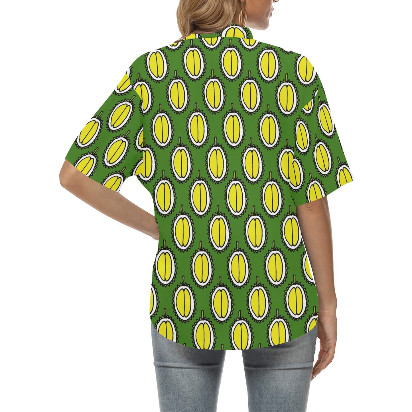 Durian Pattern Print Design DR01 Women's Hawaiian Shirt